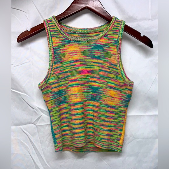 multicolor knitted tank top SIZE: S - Picture 1 of 4
